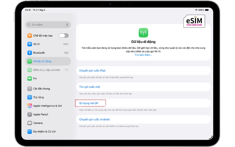 Cài sẵn mã QR tại nhà để có data tốc độ cao ngay khi máy bay hạ cánh.
